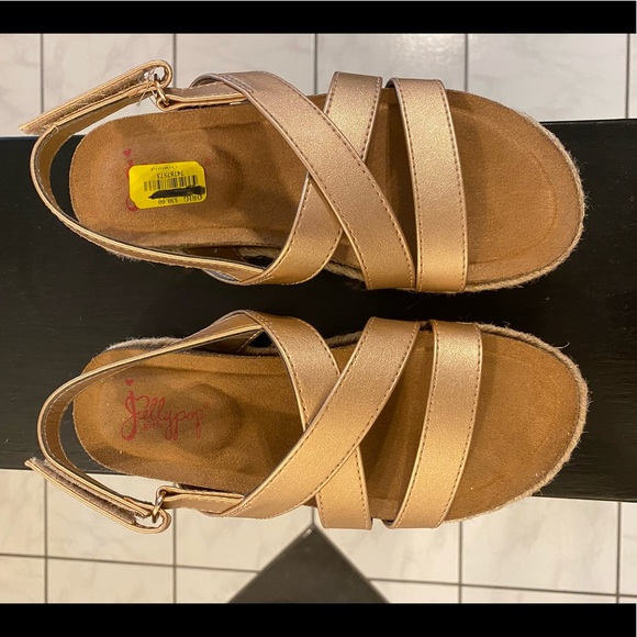 Jellypop Girls Light Gold Lanza Espadrille Platform Sandals - 1 - Picture 6 of 13